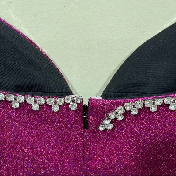 AREA Crystal Trim Sweetheart Dress In Pink size small women’s